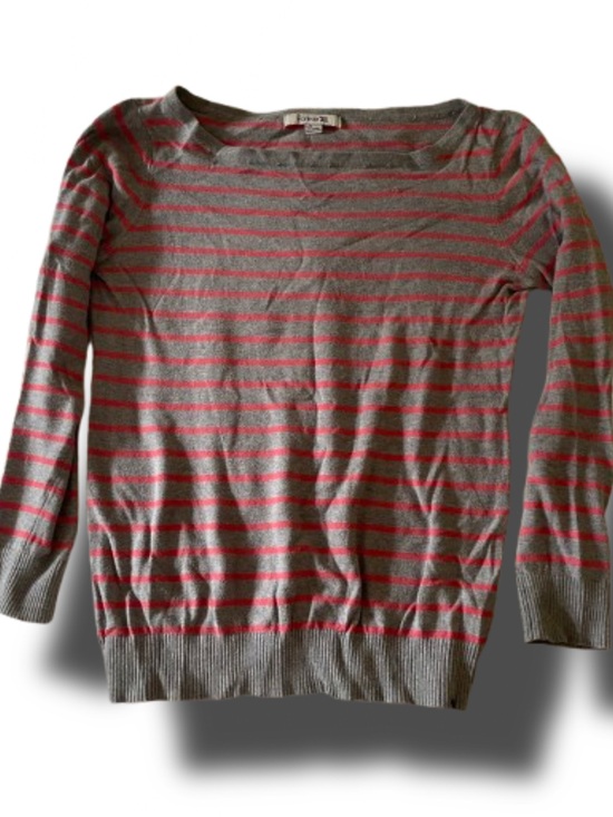 Forever 21 Sweaters - Forever 21 Gray and Pink Striped Scoop Neck Sweater